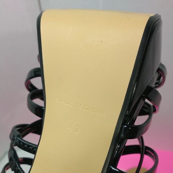 Hey Se Mey Black Patent Heels Size 43. Womens 11 - Picture 10 of 12